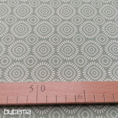 Cotton fabric Geo sun green