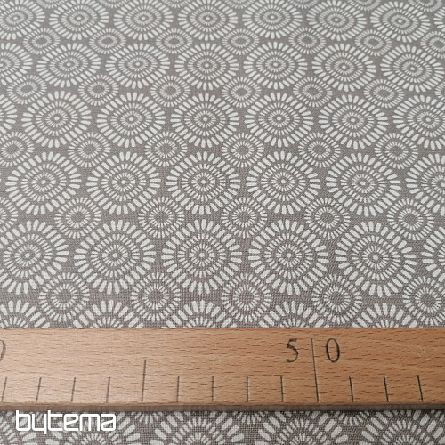 Cotton fabric Geo sun gray-beige