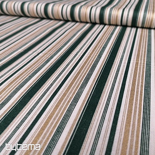 Cotton fabric Christmas stripe green