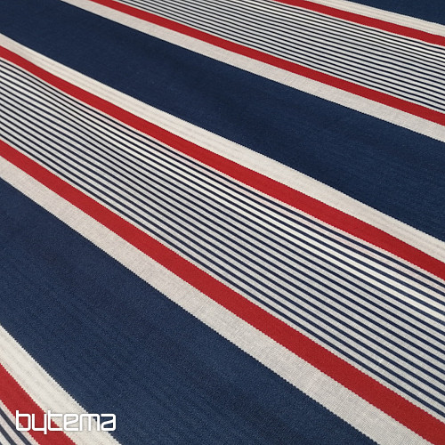 Cotton fabric Blue-red stripe