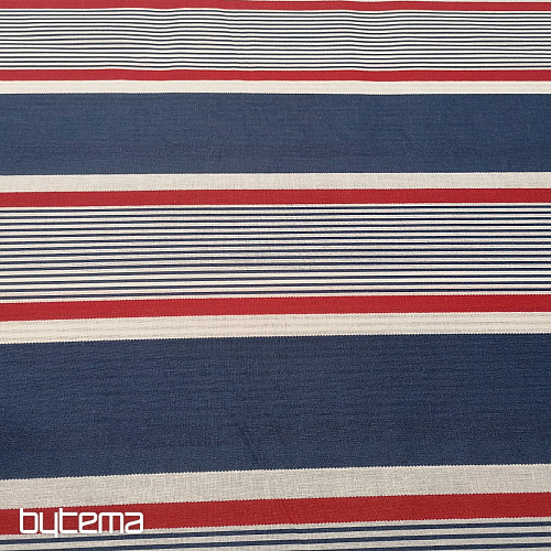 Cotton fabric Blue-red stripe