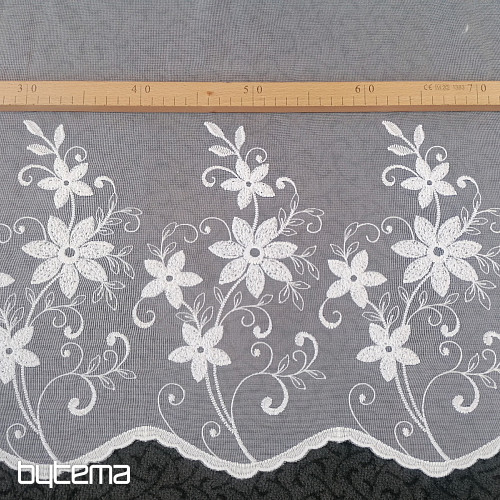 Luxury embroidered curtain H1 / 2913/175/01 white