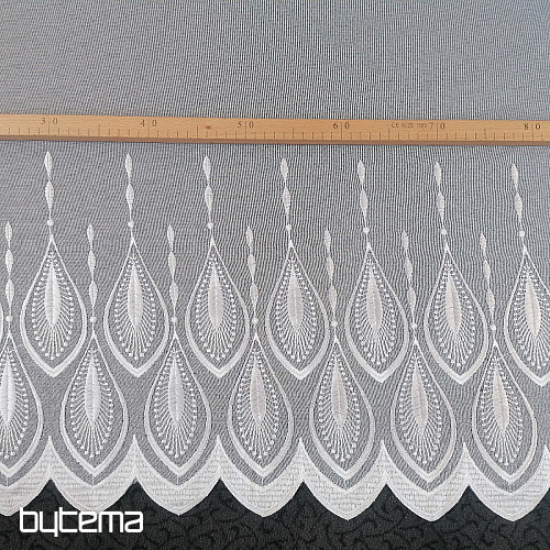 Luxury embroidered curtain 66713/175 white