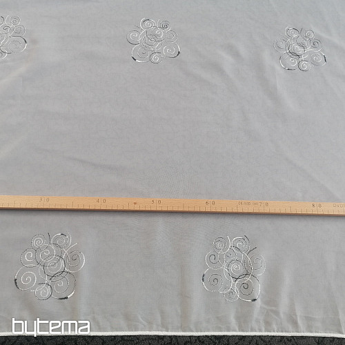 Curtain veil with black and white Gerster embroidery