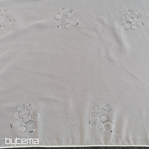 Curtain veil with black and white Gerster embroidery