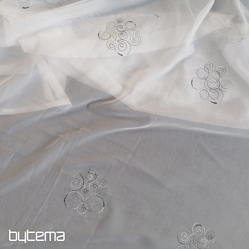 Curtain veil with black and white Gerster embroidery