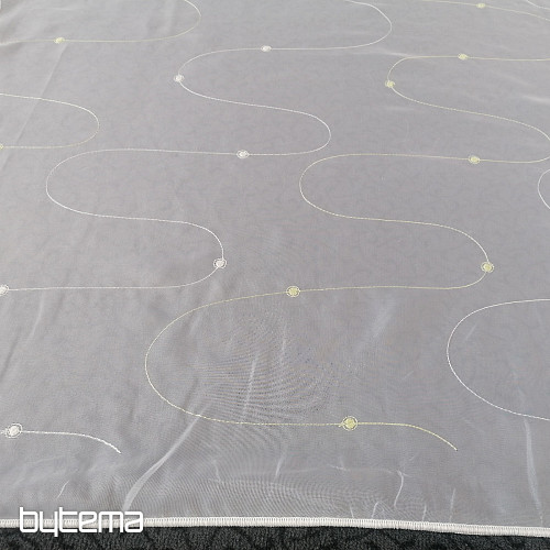 Curtain veil with green-cream Gerster embroidery