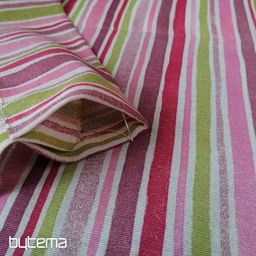 Decorative curtain Stripes pink 130x248 cm