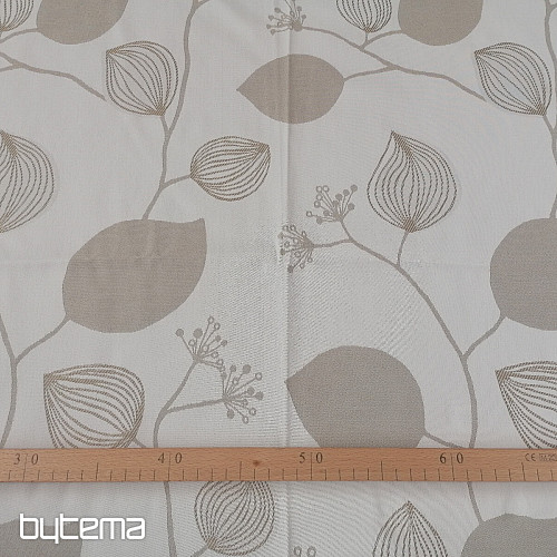 Decorative curtain Flowers beige 135x250 cm
