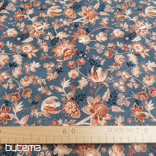 VARANASI KALAMKARI blue cotton fabric