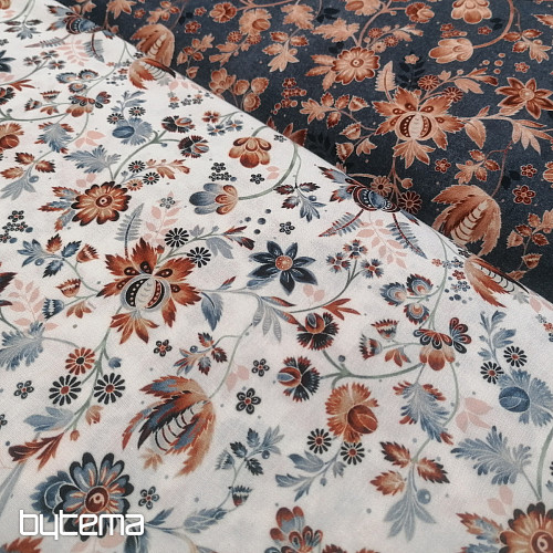Cotton fabric VARANASI KALAMKARI white