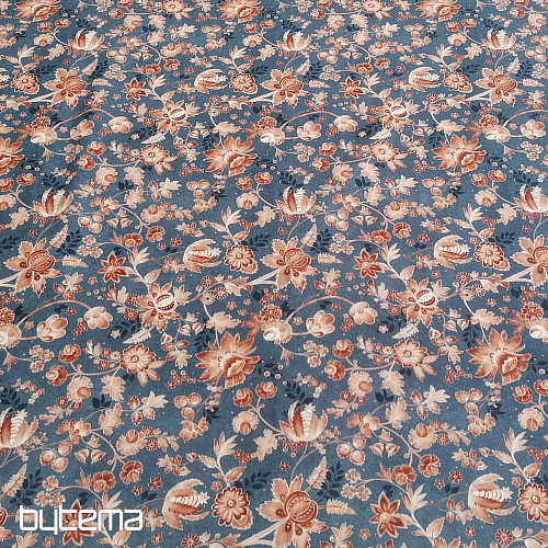 VARANASI KALAMKARI blue cotton fabric