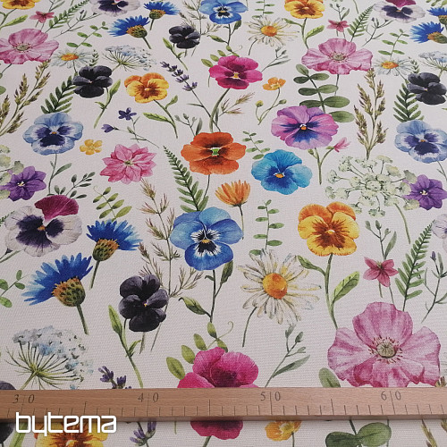 Decorative fabric GARDEN FLOWERS