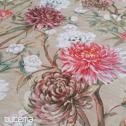 Decorative fabric PEKIN FLOWER LARGE BEIGE