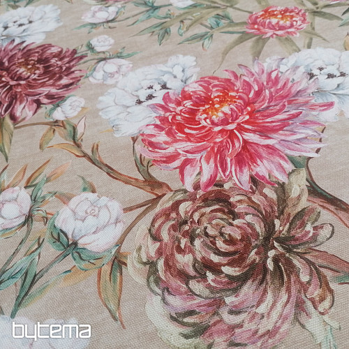 Decorative fabric PEKIN FLOWER LARGE BEIGE