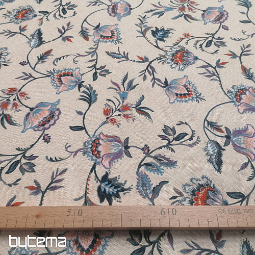 Decorative fabric SMALL FLOWER BLUE