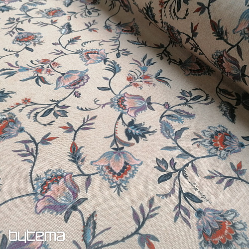 Decorative fabric SMALL FLOWER BLUE