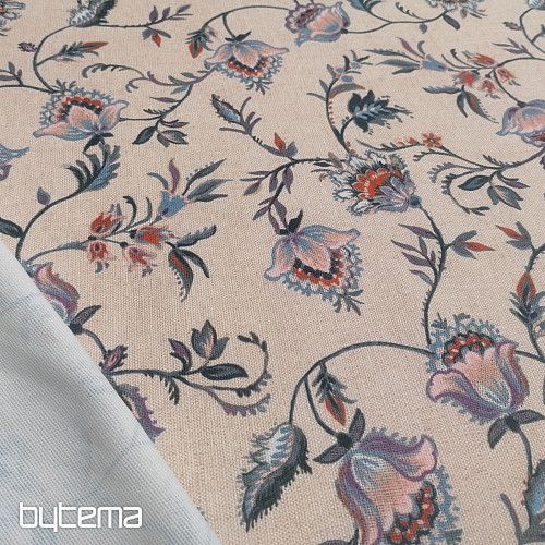 Decorative fabric SMALL FLOWER BLUE