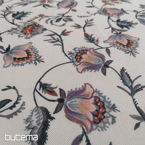 Decorative fabric VARANASI-C flower small white