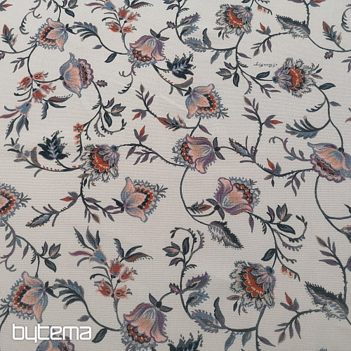 Decorative fabric VARANASI-C flower small white