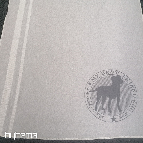 Cotton blanket DF  for dogs BEST FRIEND light gray