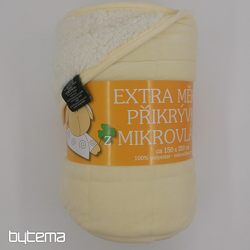 Microfiber blanket EXTRA SOFT SHEEP cream stitch