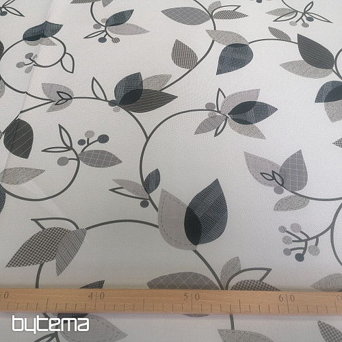 Decorative fabric GRAY LEAVES 1