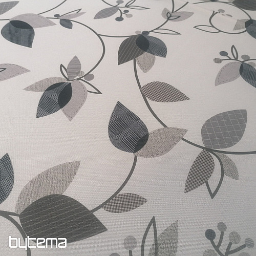 Decorative fabric GRAY LEAVES 1