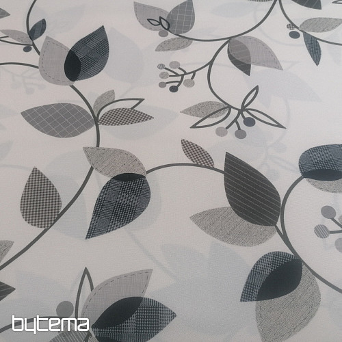 Decorative fabric GRAY LEAVES 1