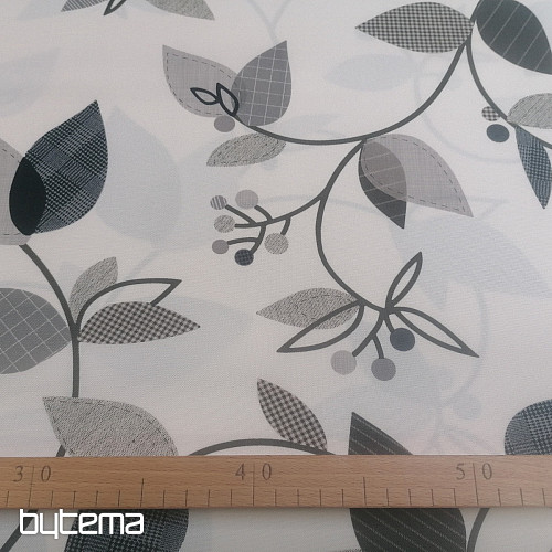 Decorative fabric GRAY LEAVES 1