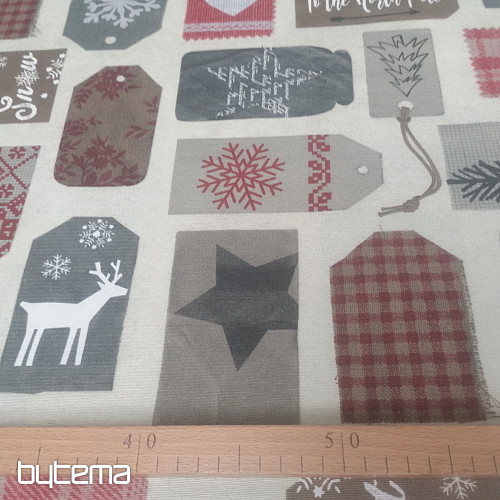 Christmas decorative fabric tags