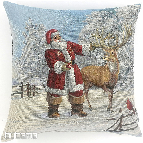 Christmas tapestry cover SANTA WITH DEER