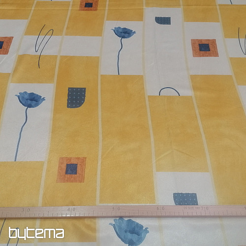 Decorative fabric Květy okr