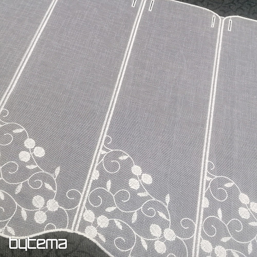 Embroidered curtain for stained glass 11709 light cream