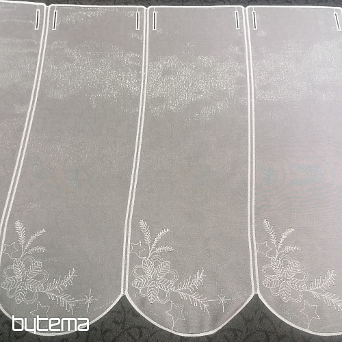 Christmas curtain for stained glass window embroidered with glitter 11711