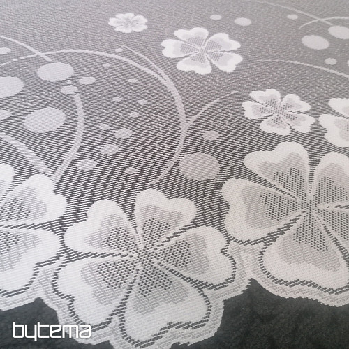 Jacquard curtain A39000 white flowers