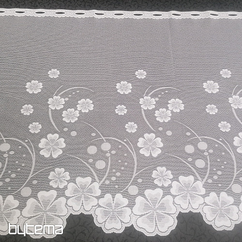 Jacquard curtain A39000 white flowers