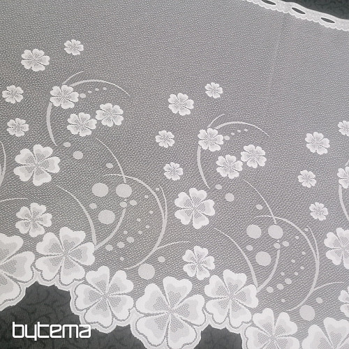 Jacquard curtain A39000 white flowers