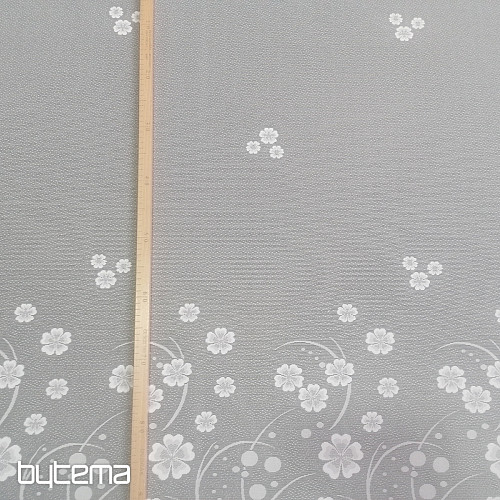 Jacquard curtain A39000 white flowers
