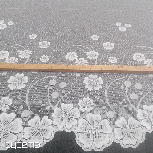 Jacquard curtain A39000 white flowers