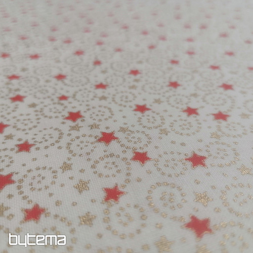 Christmas cream cotton fabric with mini stars