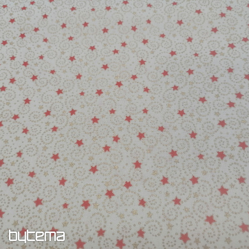 Christmas cream cotton fabric with mini stars