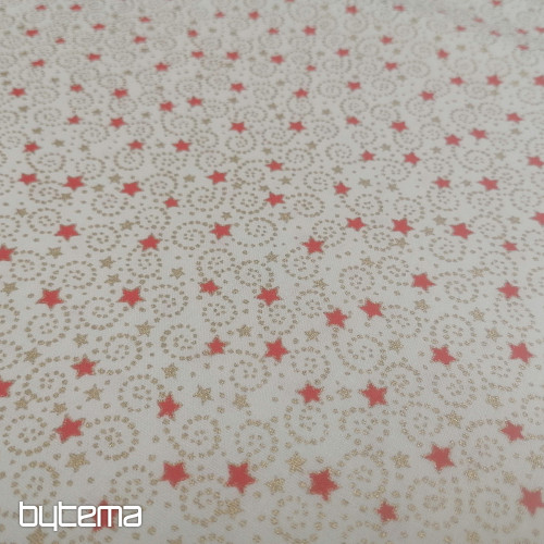 Christmas cream cotton fabric with mini stars