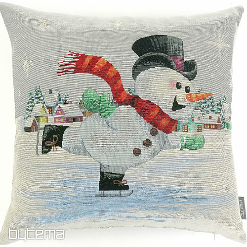Christmas tapestry SNOWMAN ON SKATES