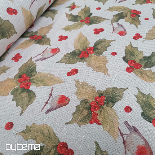 Christmas decorative fabric Hyl Cesmína
