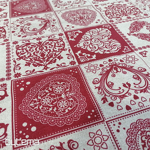 Decorative fabric AMORE GRANATE red