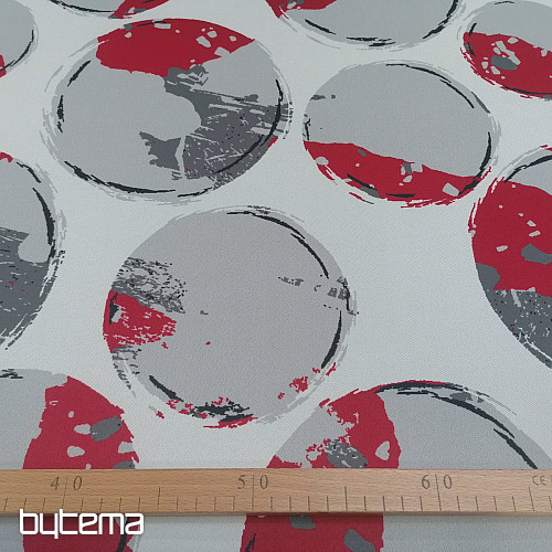 Decorative fabric BLACK OUT Bubbles red