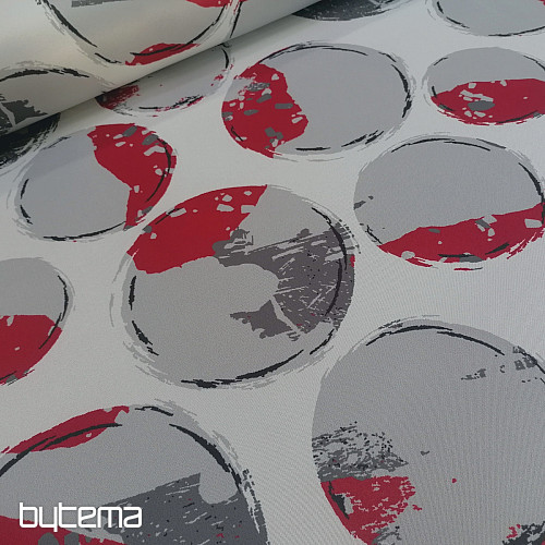 Decorative fabric BLACK OUT Bubbles red