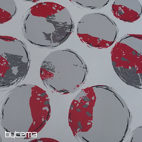 Decorative fabric BLACK OUT Bubbles red