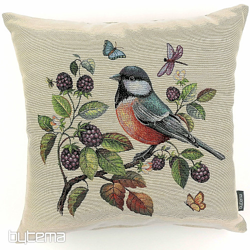 Tapestry cushion cover A HAWK BIRD ON A BARBERRY